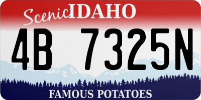 ID license plate 4B7325N