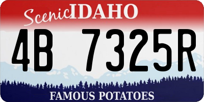 ID license plate 4B7325R