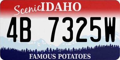 ID license plate 4B7325W