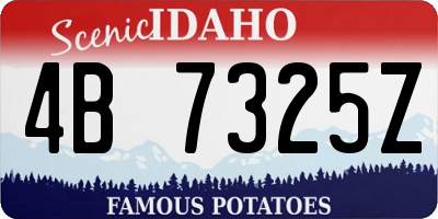 ID license plate 4B7325Z
