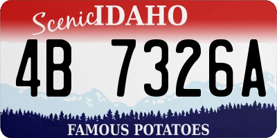 ID license plate 4B7326A