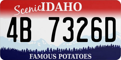 ID license plate 4B7326D
