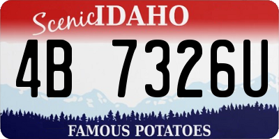 ID license plate 4B7326U