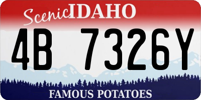 ID license plate 4B7326Y