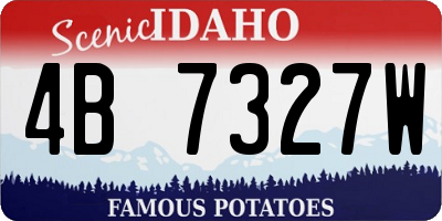 ID license plate 4B7327W
