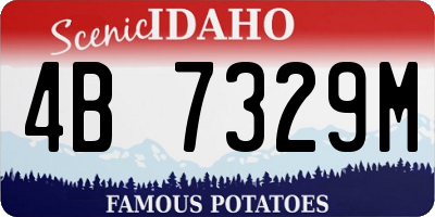 ID license plate 4B7329M