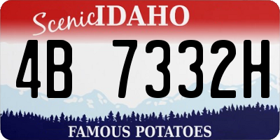 ID license plate 4B7332H