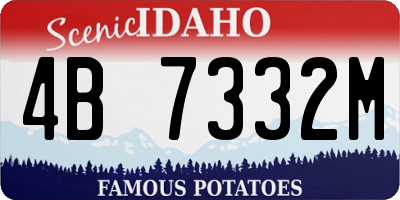 ID license plate 4B7332M