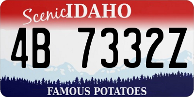 ID license plate 4B7332Z