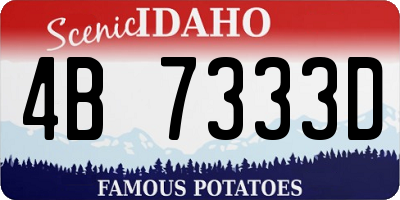 ID license plate 4B7333D