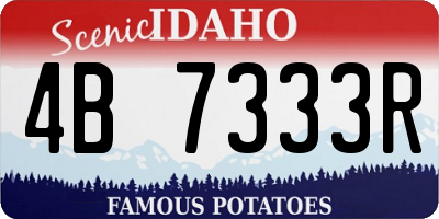 ID license plate 4B7333R