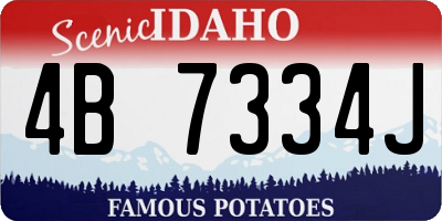 ID license plate 4B7334J