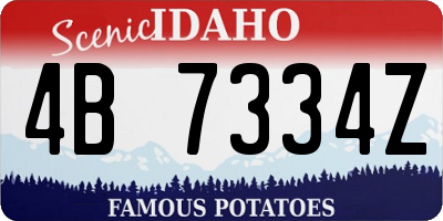 ID license plate 4B7334Z