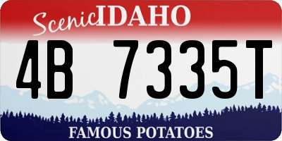 ID license plate 4B7335T