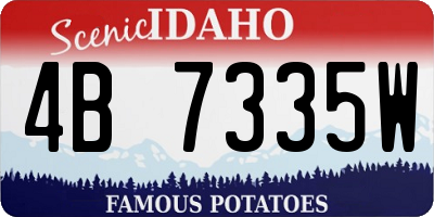 ID license plate 4B7335W