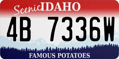 ID license plate 4B7336W