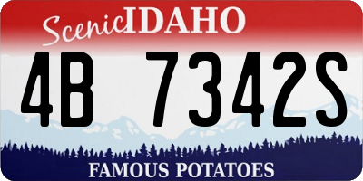 ID license plate 4B7342S