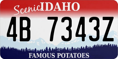 ID license plate 4B7343Z