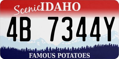 ID license plate 4B7344Y