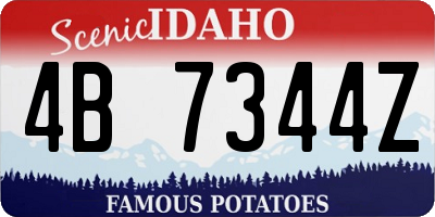 ID license plate 4B7344Z