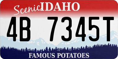 ID license plate 4B7345T