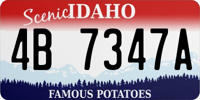 ID license plate 4B7347A