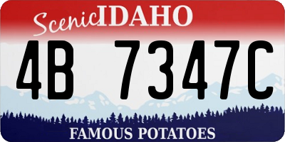 ID license plate 4B7347C