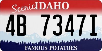 ID license plate 4B7347I