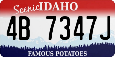 ID license plate 4B7347J
