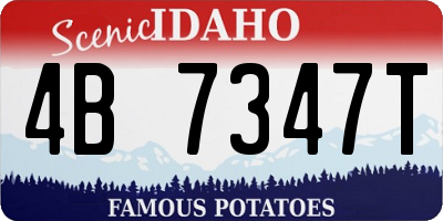 ID license plate 4B7347T