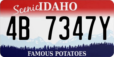 ID license plate 4B7347Y