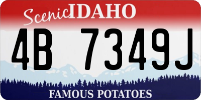 ID license plate 4B7349J