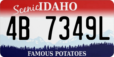 ID license plate 4B7349L