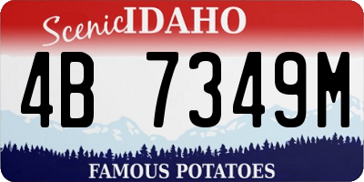 ID license plate 4B7349M