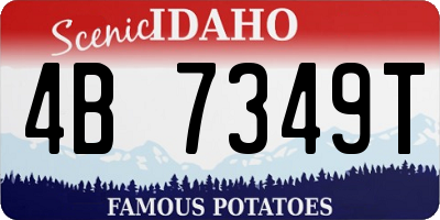 ID license plate 4B7349T