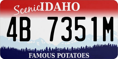 ID license plate 4B7351M