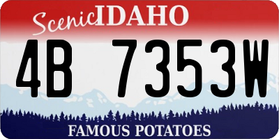 ID license plate 4B7353W