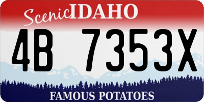 ID license plate 4B7353X
