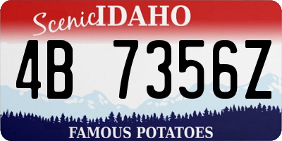 ID license plate 4B7356Z