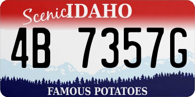 ID license plate 4B7357G