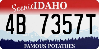 ID license plate 4B7357T