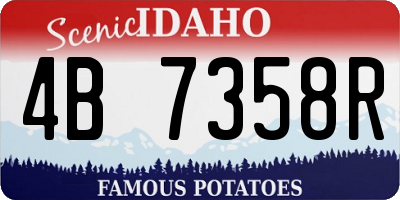 ID license plate 4B7358R