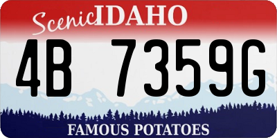 ID license plate 4B7359G