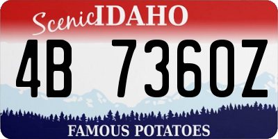 ID license plate 4B7360Z