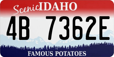 ID license plate 4B7362E
