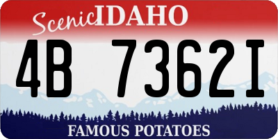 ID license plate 4B7362I