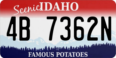 ID license plate 4B7362N