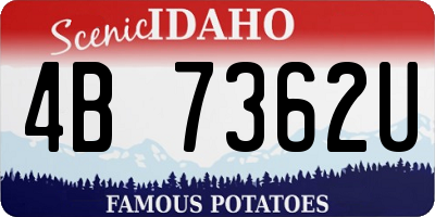 ID license plate 4B7362U