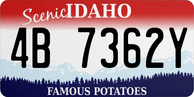 ID license plate 4B7362Y