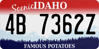 ID license plate 4B7362Z
